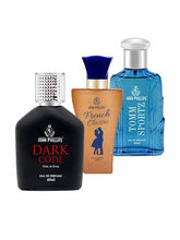 John Phillips Dark Mode + French Classic + Tomm Sportz Eau De Perfume 60ml 2 Fl.oz. Each Pack Of 3 | For Unisex | Perfect For Gifting